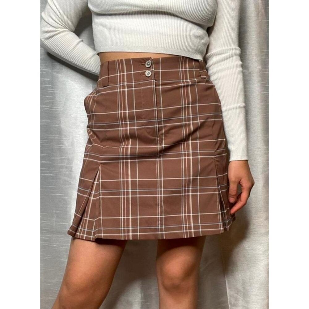 Nike Women's Golf Dri-Fit Mini Skirt Athletic Skort w/ pockets Brown Size 6
